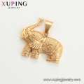 34201 xuping encanto neutro animal elefante chapado en oro colgante